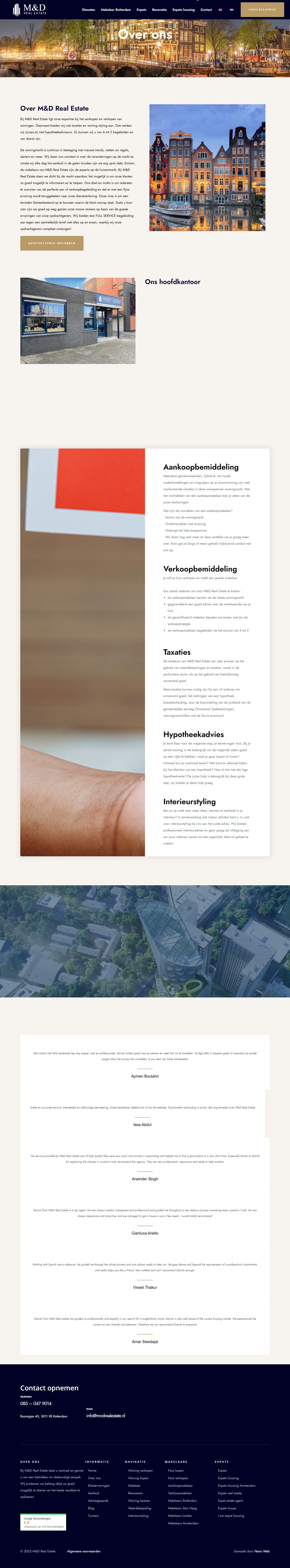 Screenshot der Website von mndrealestate.nl