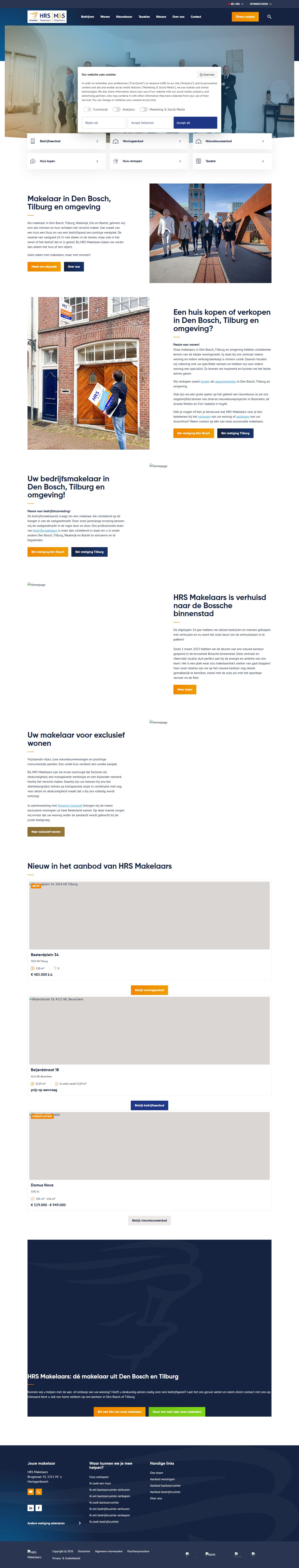 Screenshot of the website of www.hrs.nl