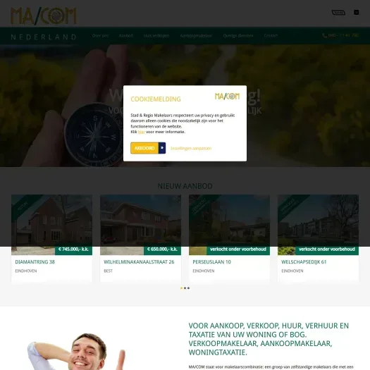 Screenshot van de website van www.macom.nu