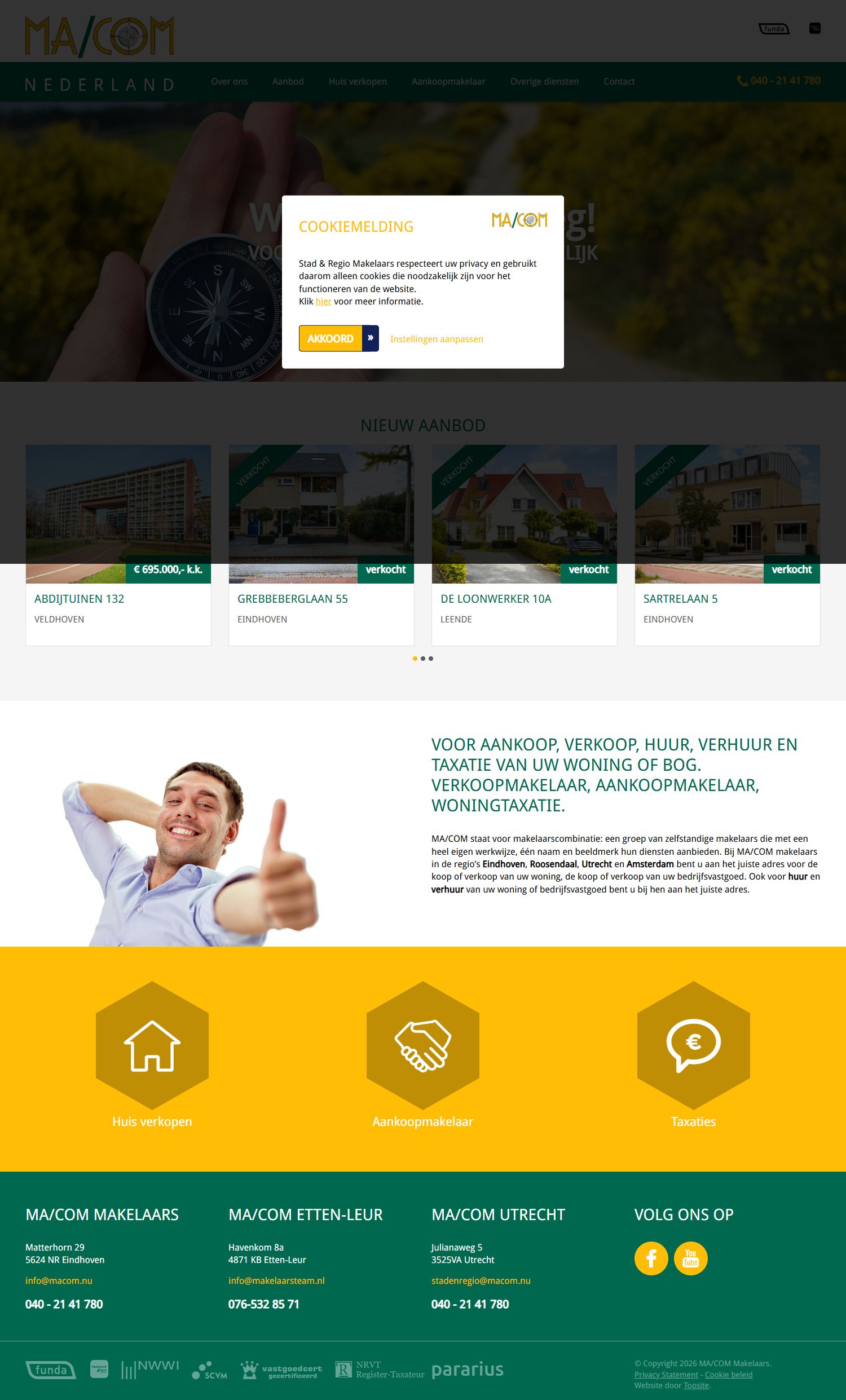 Screenshot of the website of www.macom.nu