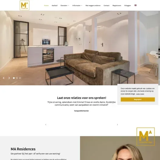 Screenshot der Website von www.maresidences.nl