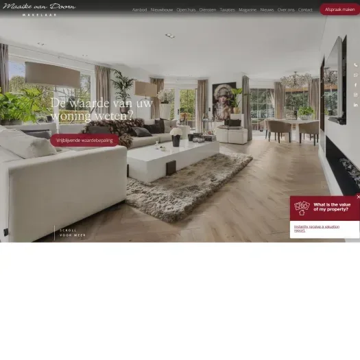 Screenshot of the website of www.maaikevandoornmakelaar.nl