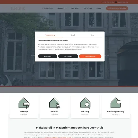 Screenshot of the website of www.maak.eu