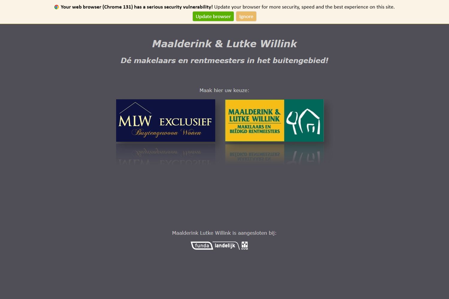 Screenshot of the website of www.maalderinklutkewillink.nl