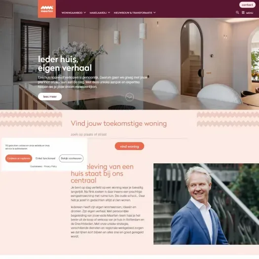 Screenshot van de website van www.maartenmakelaardij.nl