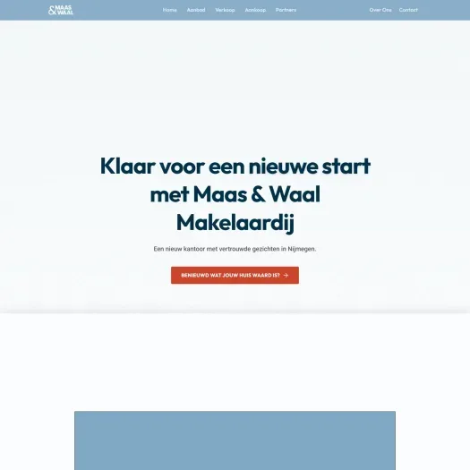 Screenshot van de website van www.maasenwaalmakelaardij.nl