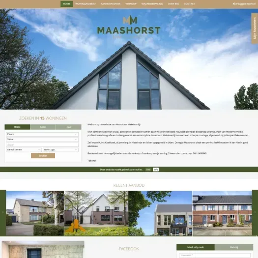 Screenshot der Website von www.maashorst-makelaardij.nl