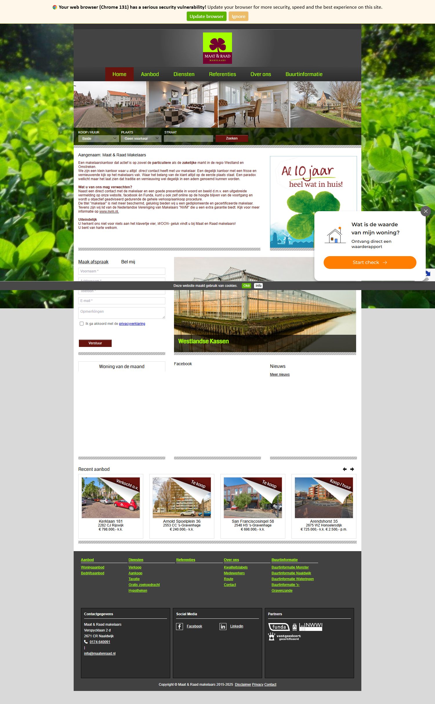 Screenshot der Website von www.maatenraad.nl