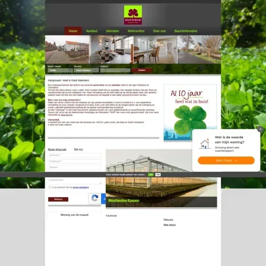 Screenshot of the website of maatenraad.nl