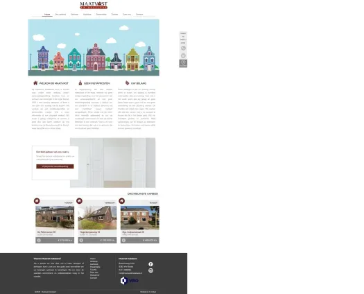 Screenshot of the website of www.maatvastmakelaars.nl