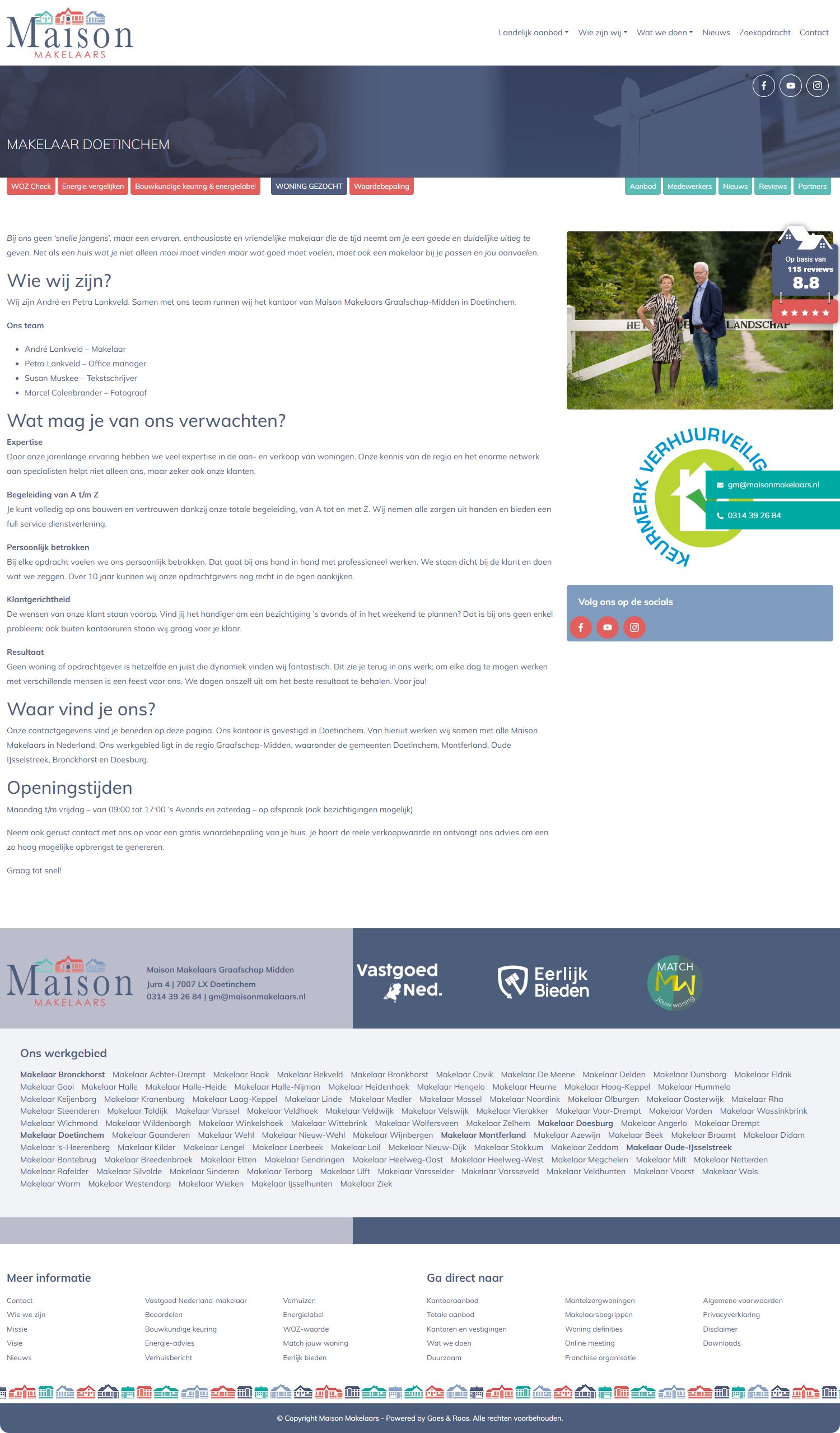 Screenshot of the website of www.maisonmakelaars.nl