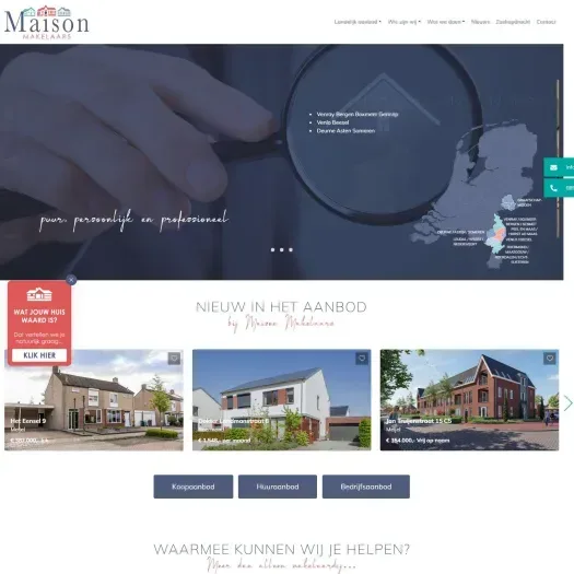 Screenshot of the website of www.maisonmakelaars.nl