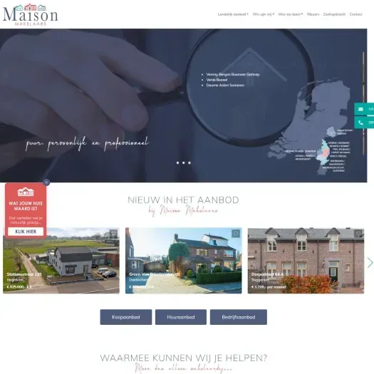 Capture d'écran du site web de www.maisonmakelaars.nl