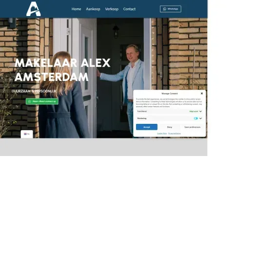 Capture d'écran du site web de www.makelaaralex.nl