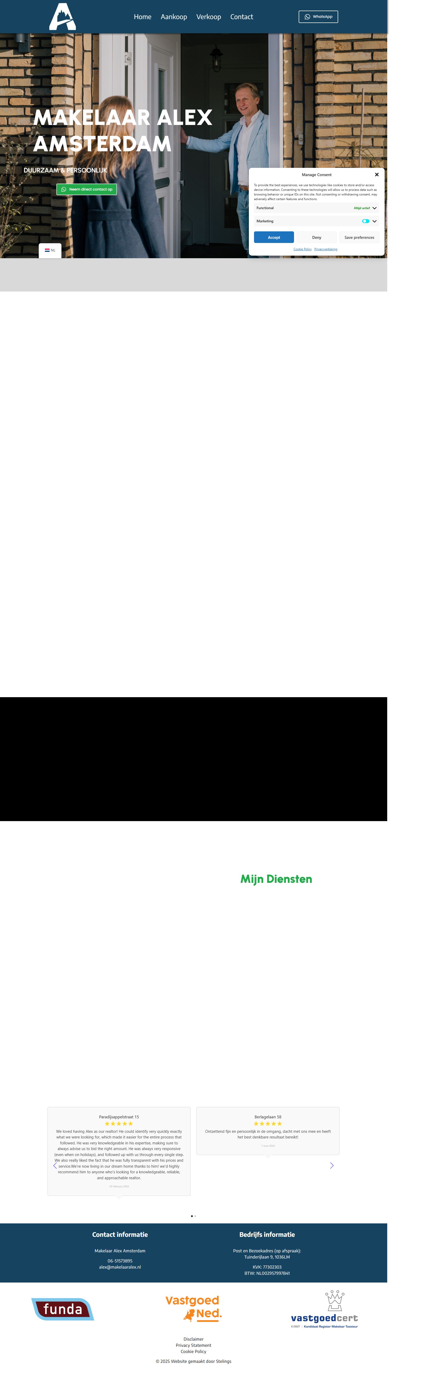 Capture d'écran du site web de www.makelaaralex.nl