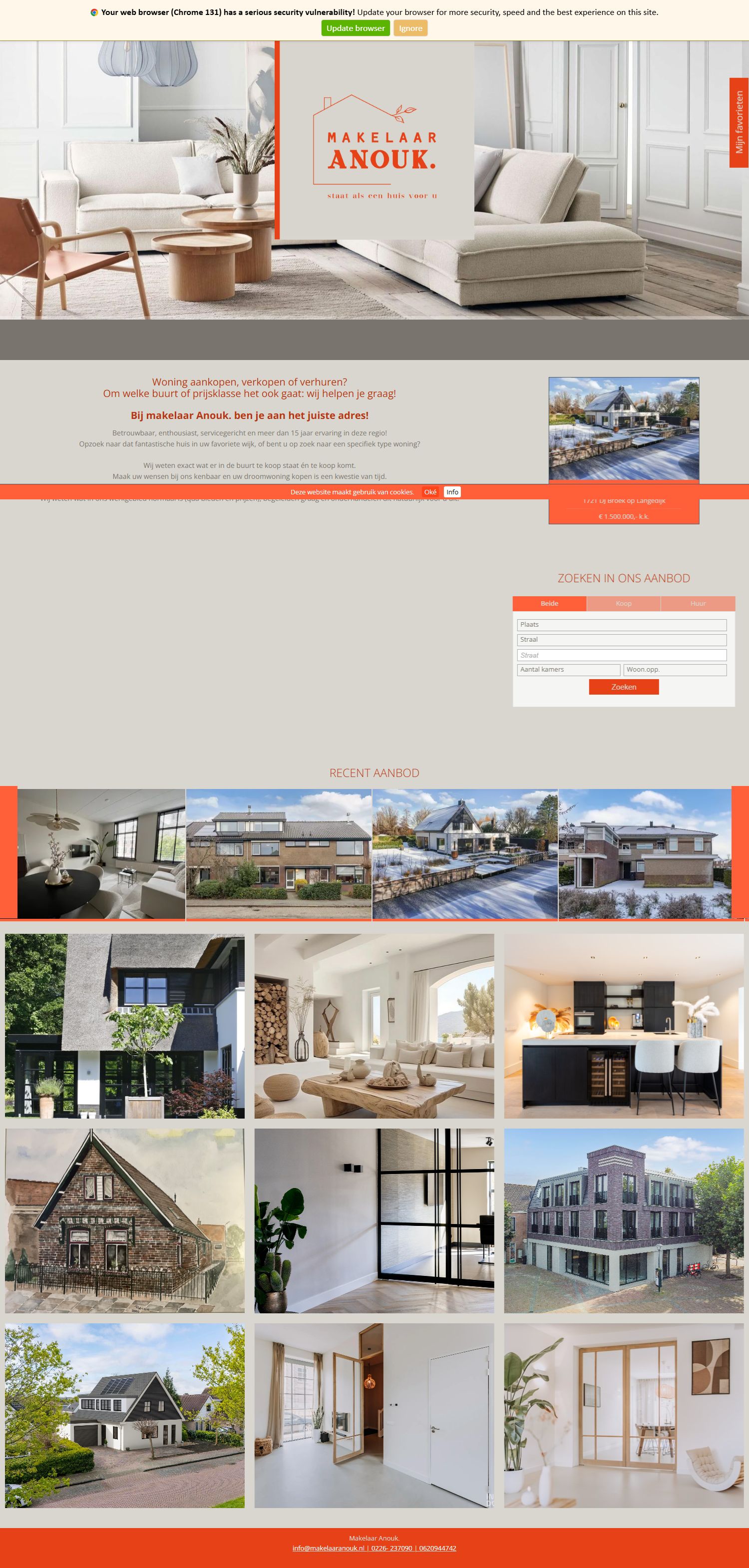 Screenshot der Website von www.makelaaranouk.nl