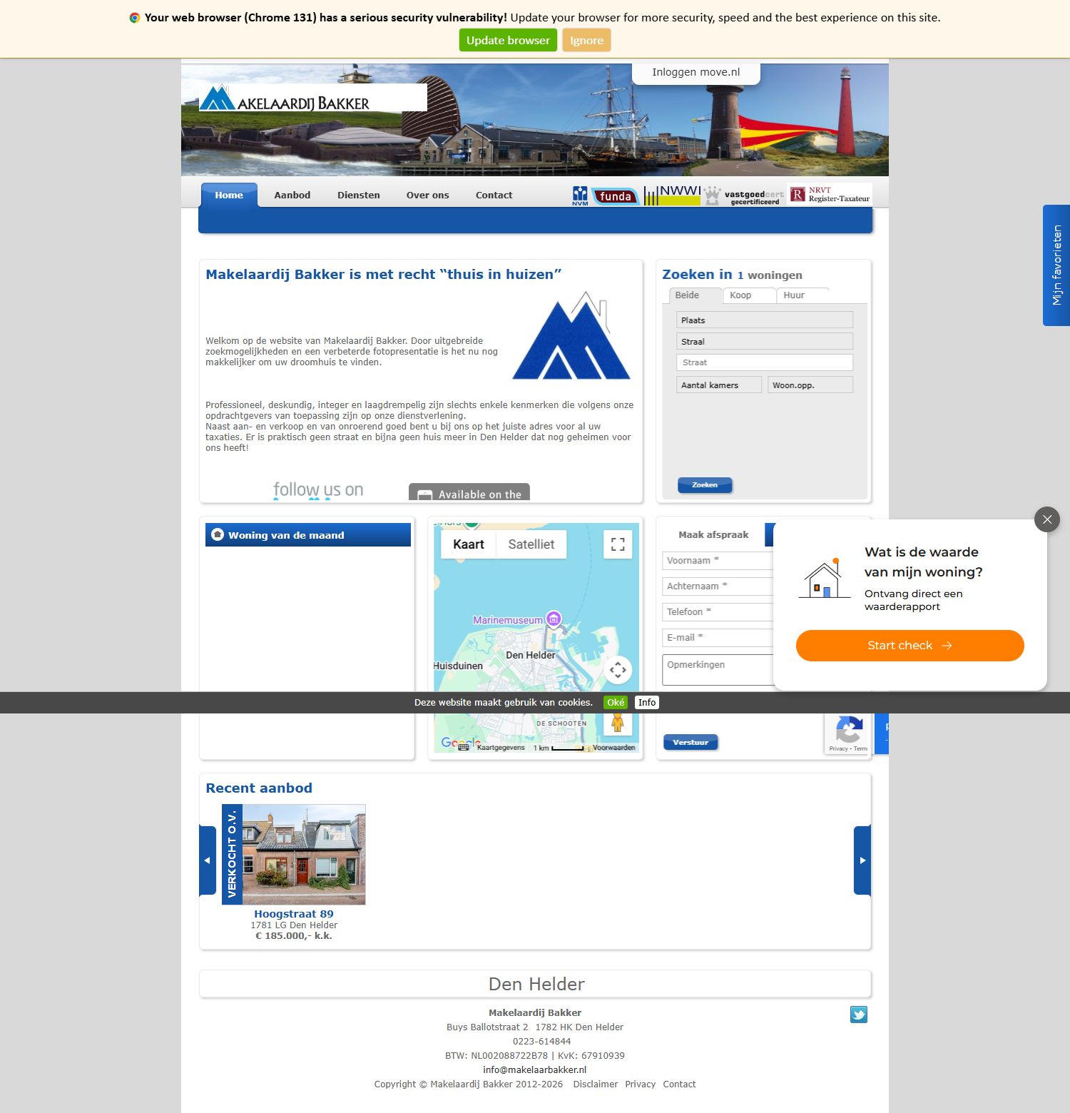 Screenshot der Website von www.makelaarbakker.nl