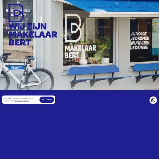 Screenshot of the website of www.makelaarbert.nu