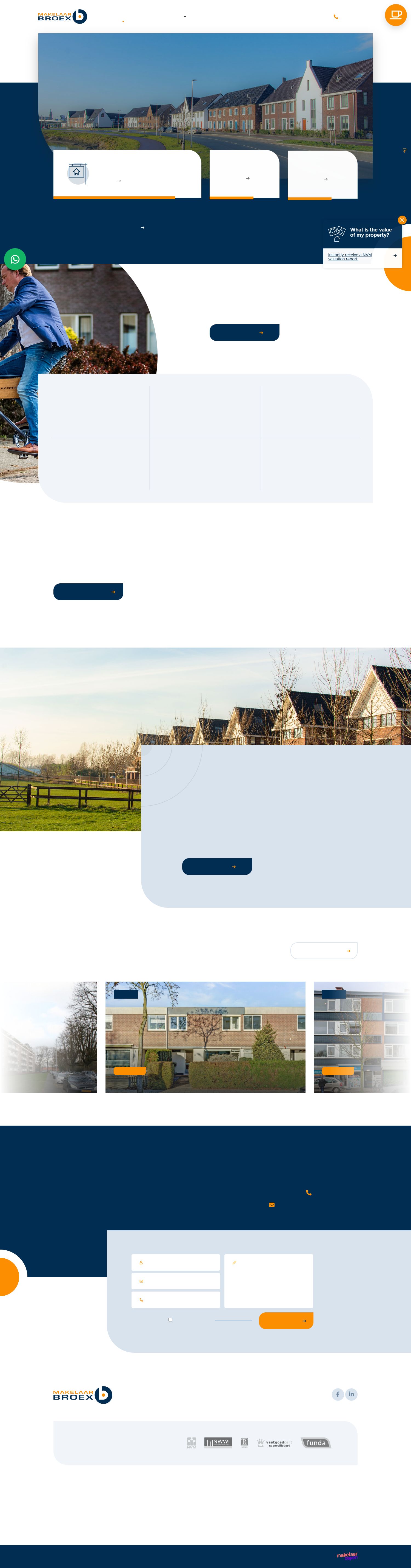 Screenshot of the website of www.makelaarbroex.nl