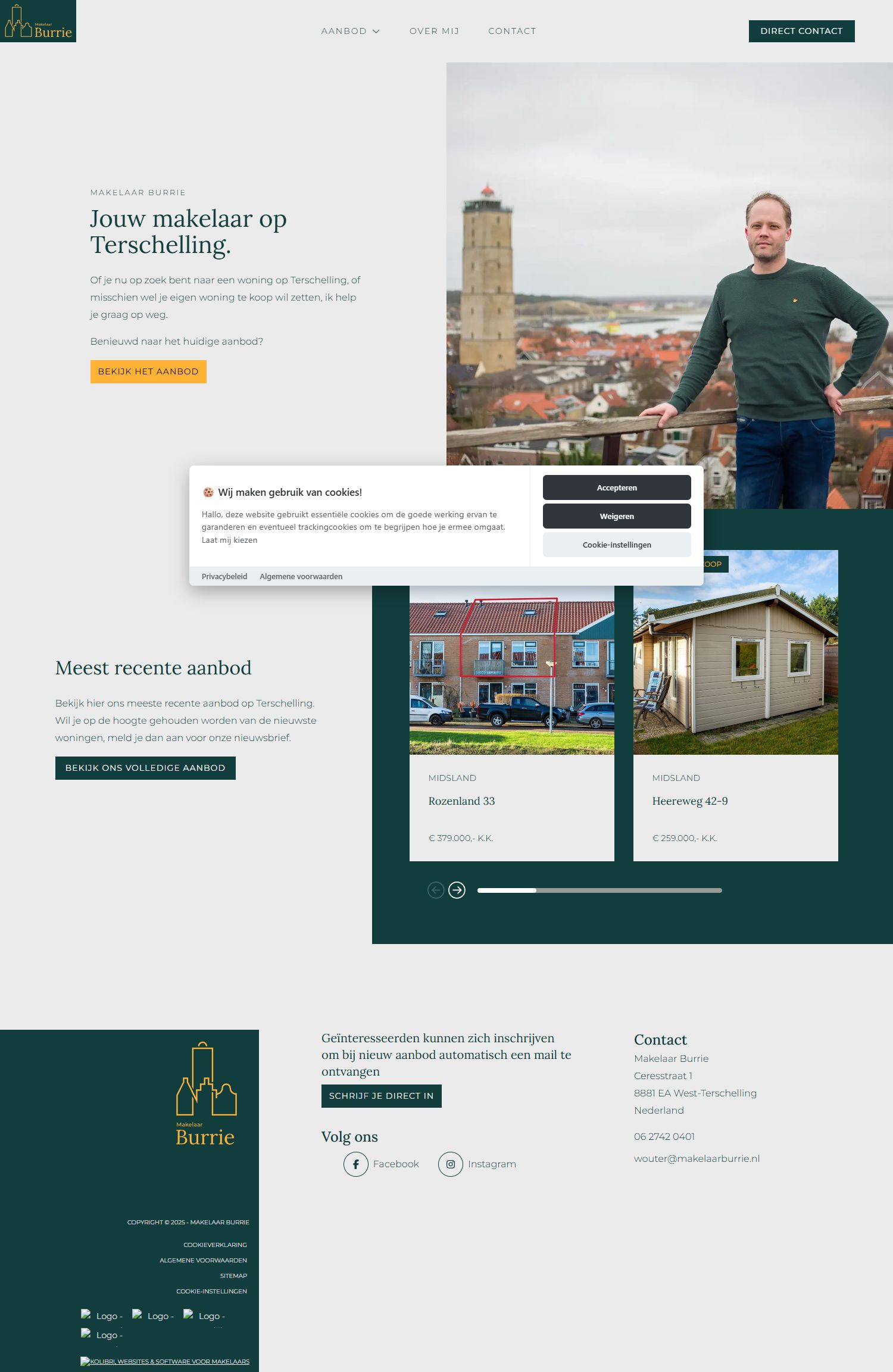Capture d'écran du site web de www.makelaarburrie.nl