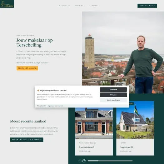 Screenshot der Website von www.makelaarburrie.nl