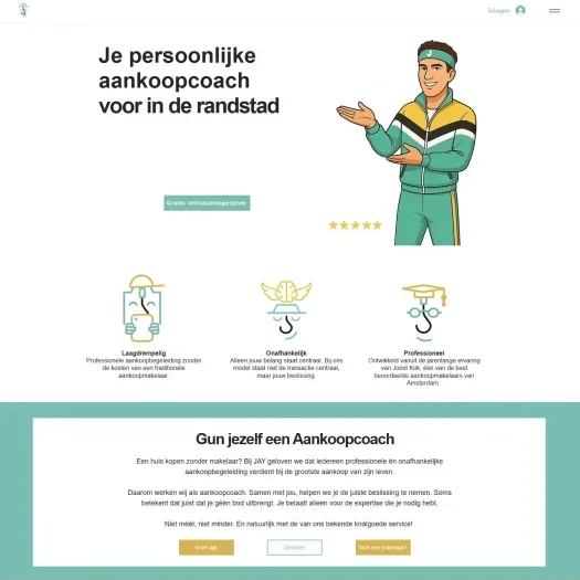 Screenshot van de website van j-oostdeaankoopcoach.nl