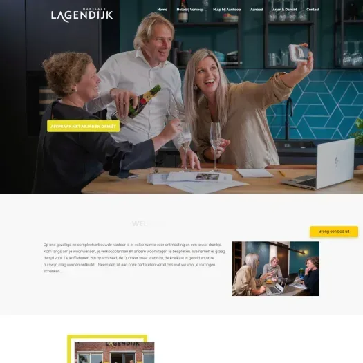 Screenshot van de website van www.makelaarlagendijk.nl