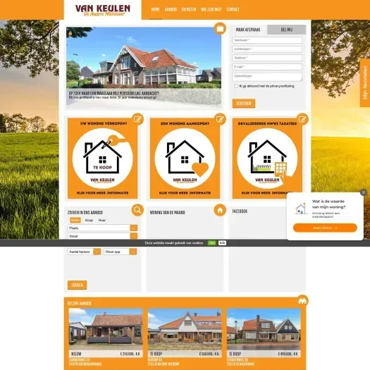 Screenshot van de website van www.selectmakelaar.nl