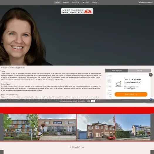 Screenshot van de website van www.makelaardijbertens.nl