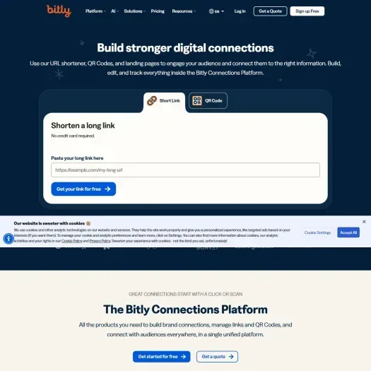 Screenshot of the website of bit.ly
