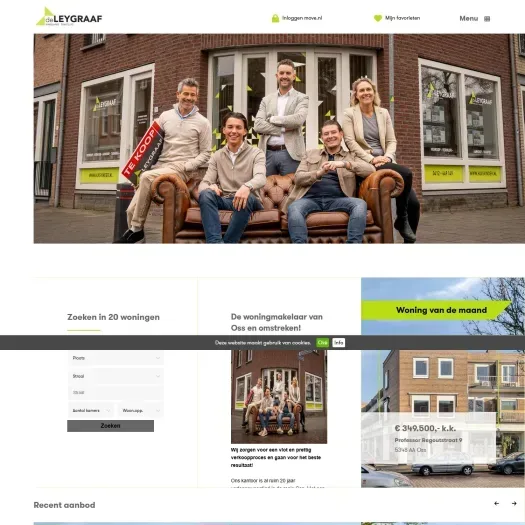 Screenshot van de website van www.makelaardijdeleygraaf.nl