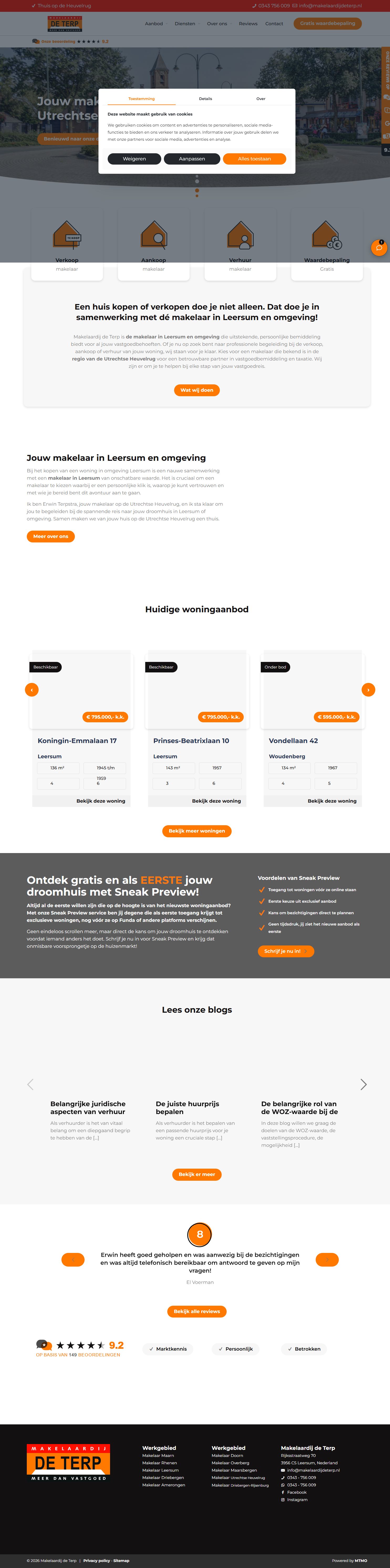 Screenshot of the website of www.makelaardijdeterp.nl