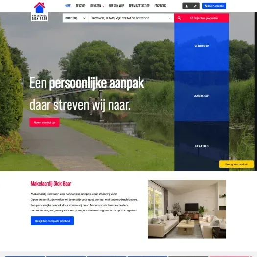 Capture d'écran du site web de www.makelaardijdickbaar.nl