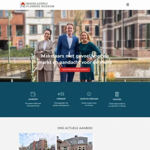 Screenshot of the website of www.flobergbussum.nl