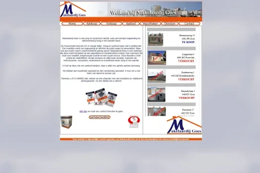 Capture d'écran du site web de www.makelaardijgoes.com