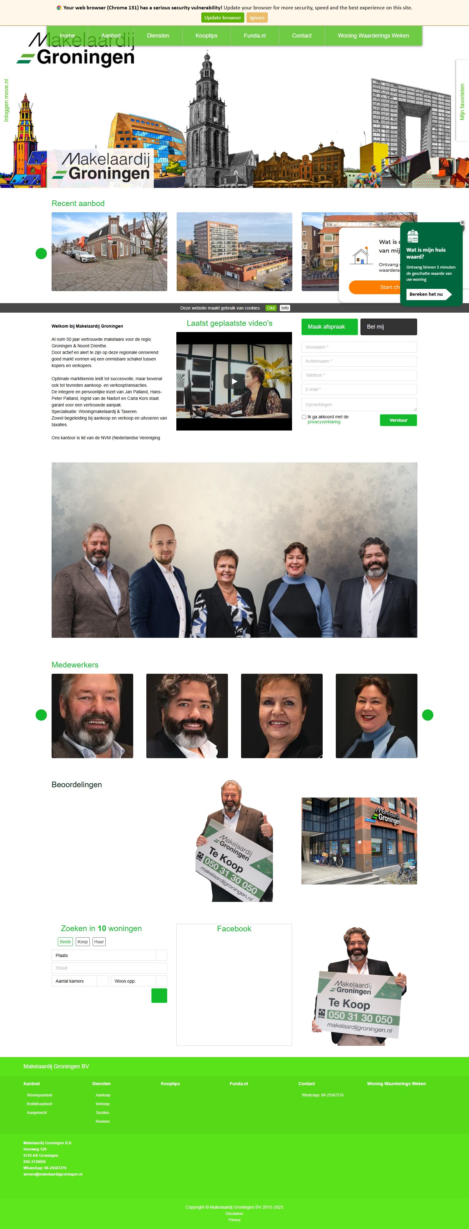 Screenshot of the website of www.makelaardijgroningen.nl