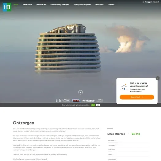 Screenshot van de website van www.henkbuma.nl
