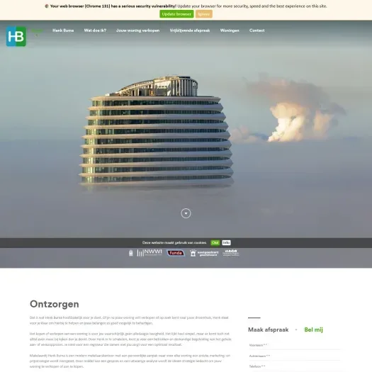 Screenshot van de website van www.henkbuma.nl
