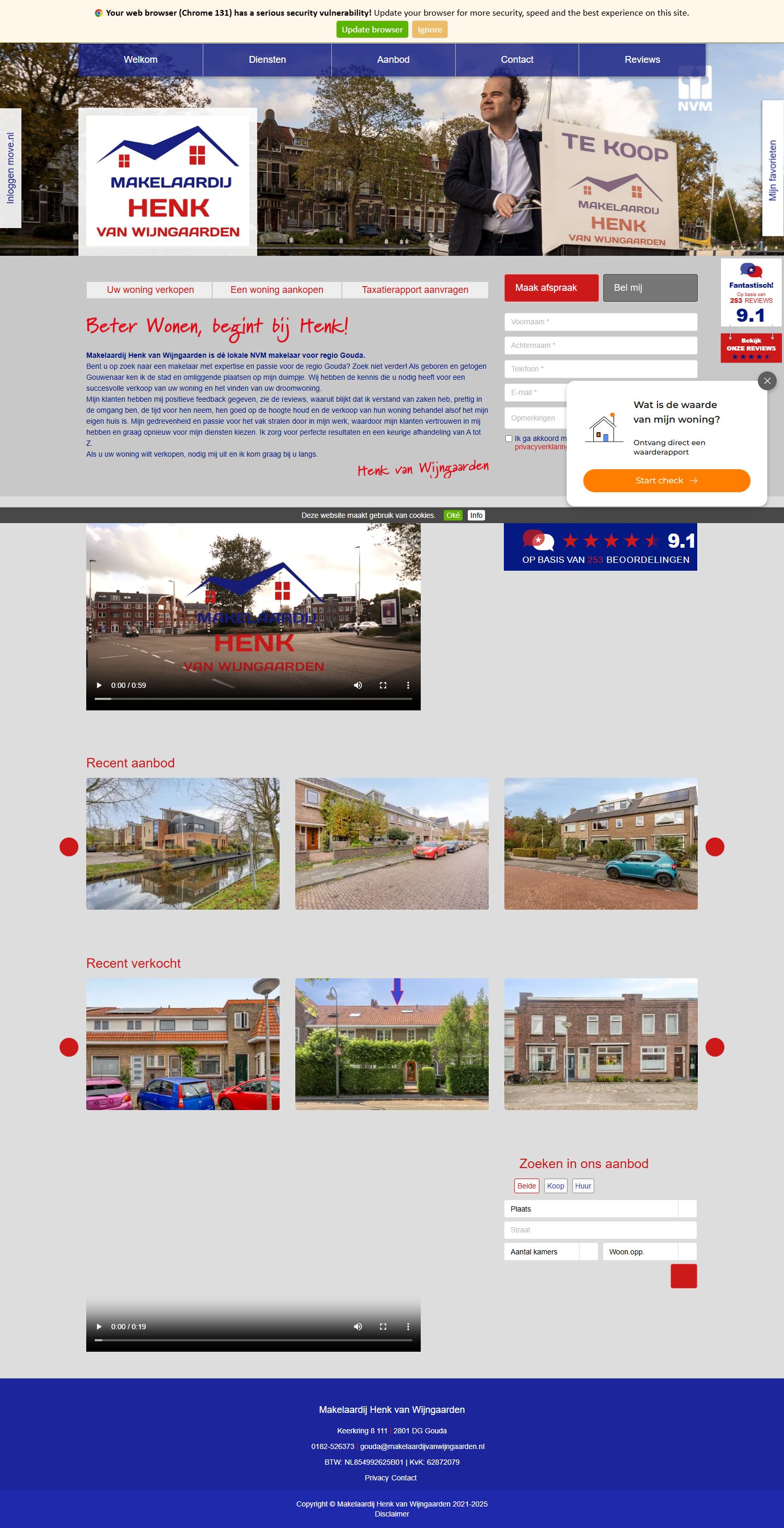 Screenshot der Website von www.makelaardijvanwijngaarden.nl