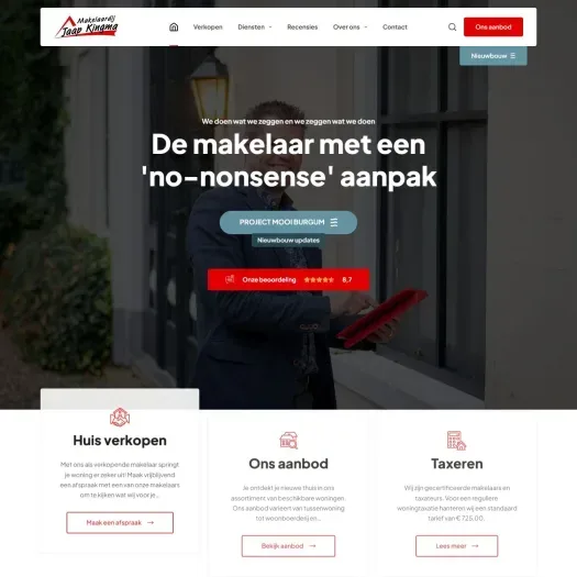 Screenshot van de website van www.jaapkingma.nl