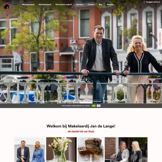 Capture d'écran du site web de www.makelaardij-delange.nl