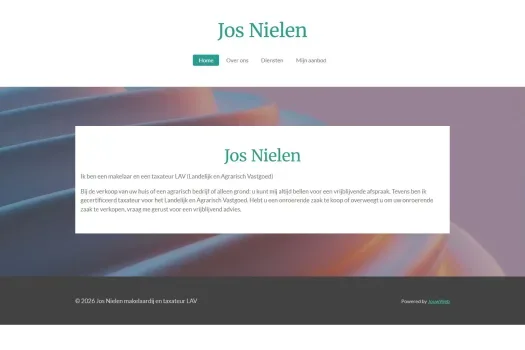 Screenshot van de website van www.josnielen.nl