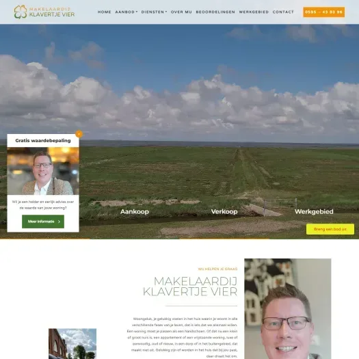 Screenshot van de website van www.k4makelaardij.nl