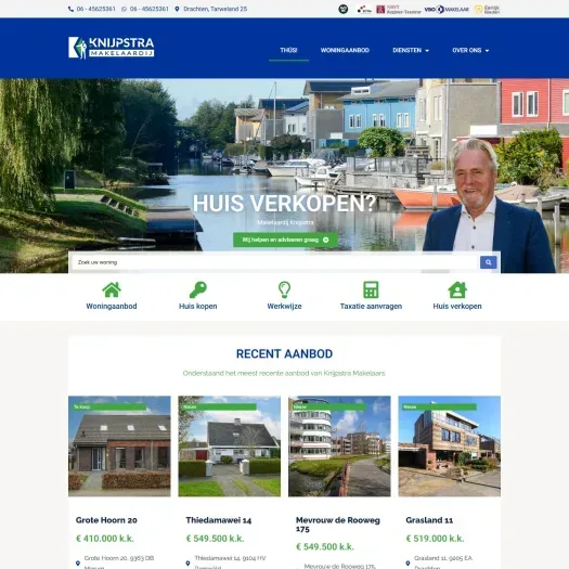 Capture d'écran du site web de www.makelaardijknijpstra.nl