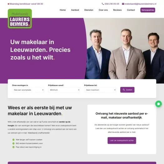 Screenshot van de website van www.laurensbeimers.nl
