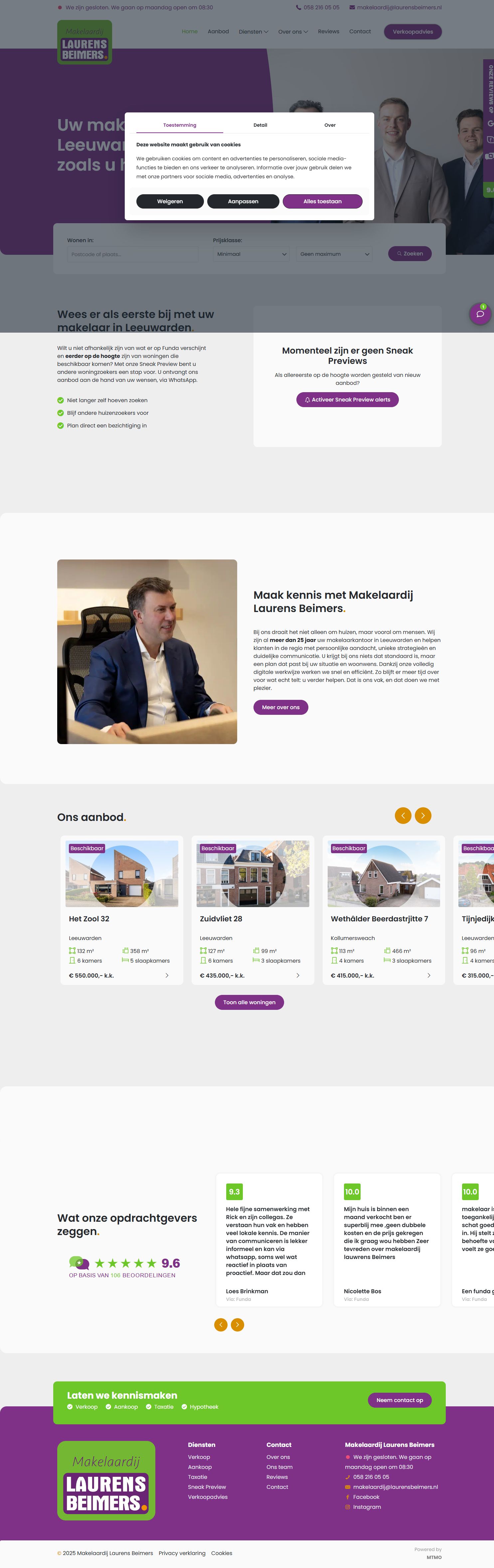 Screenshot der Website von www.laurensbeimers.nl