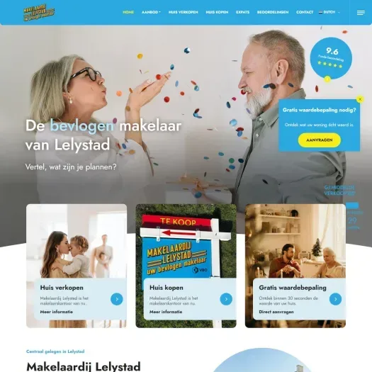 Screenshot of the website of www.makelaardijlelystad.nl