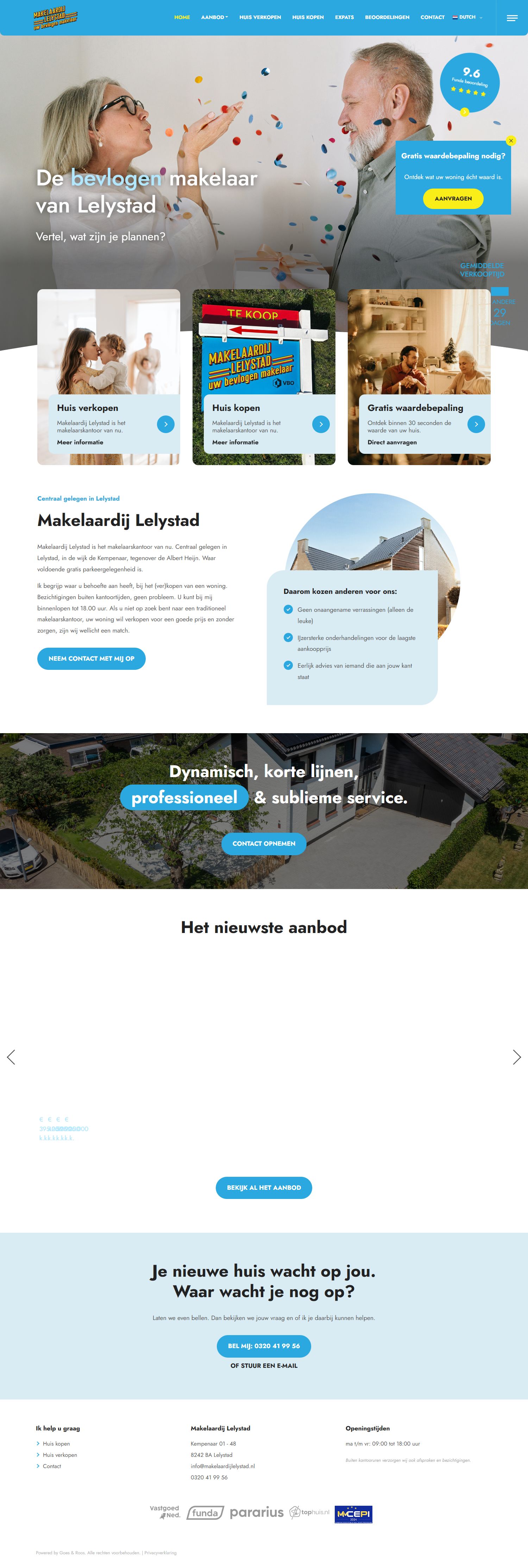 Capture d'écran du site web de www.makelaardijlelystad.nl