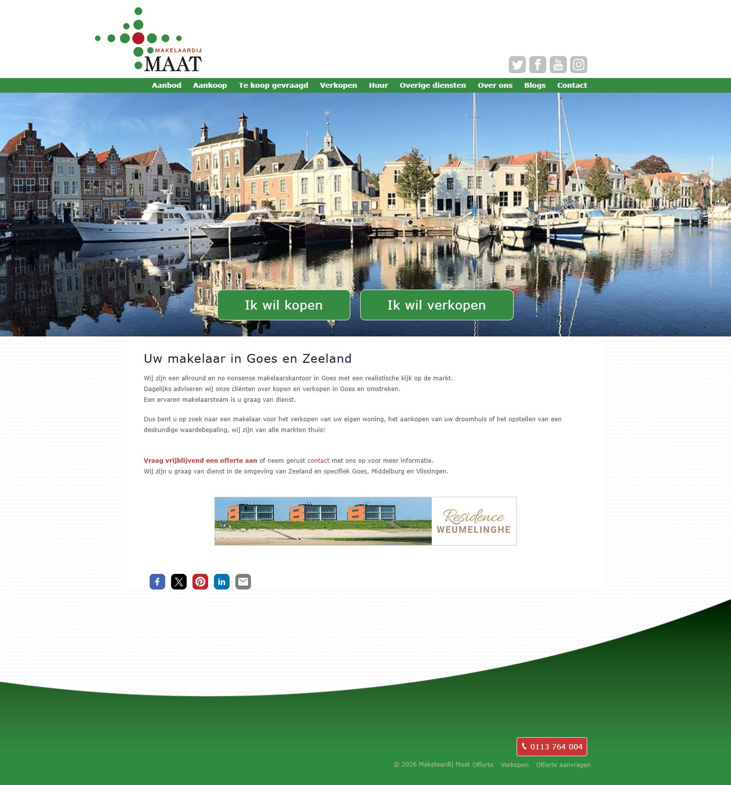 Capture d'écran du site web de www.makelaardijmaat.nl