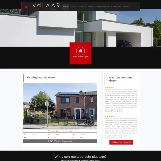 Screenshot van de website van www.makelaardij-marcel.nl